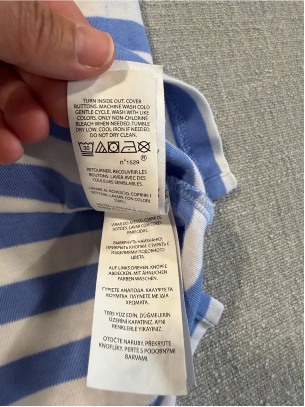 Polo Ralph Lauren mens blue and white striped short sleeve cotton polo size L